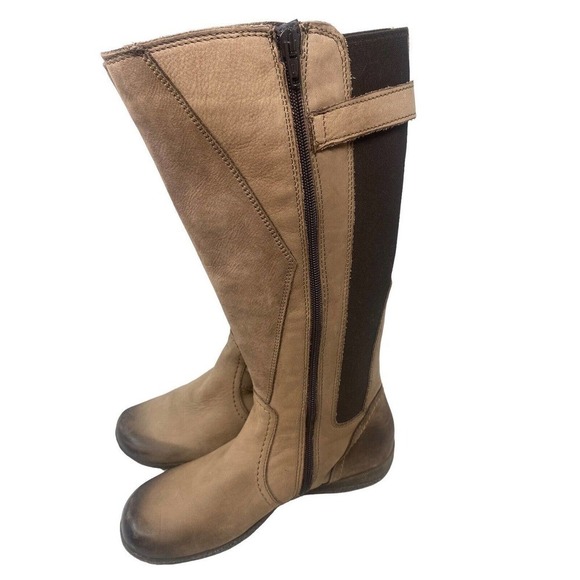 ALDO Brown Leather Zip Tall Buckle Riding Boots Women's Size 37 EU 7US NEW - Picture 3 of 9